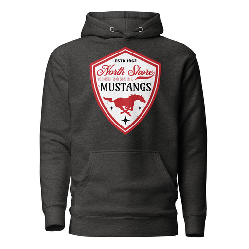 North Shore High School Mustangs Dark Heather Grey Premium Unisex Hoodie 225
