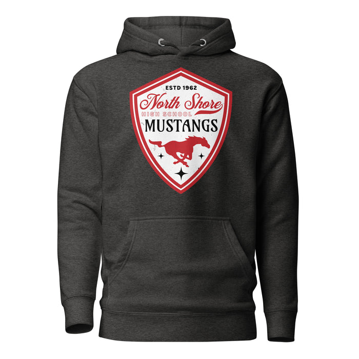 North Shore High School Mustangs Dark Heather Grey Premium Unisex Hoodie 225