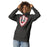 Woman wearing North Shore High School Mustangs Dark Heather Grey Premium Unisex Hoodie 225