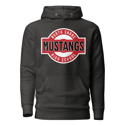 North Shore High School Mustangs Dark Heather Grey Premium Unisex Hoodie 011