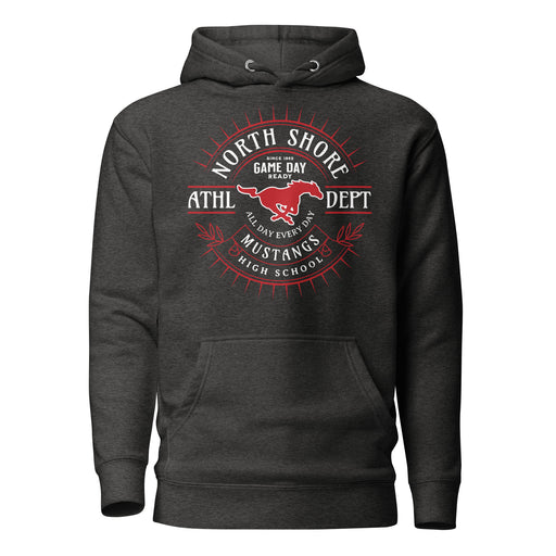 North Shore High School Mustangs Dark Heather Grey Premium Unisex Hoodie 201