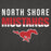 Close-up view of North Shore High School Mustangs Dark Heather Grey Premium Unisex Hoodie 024