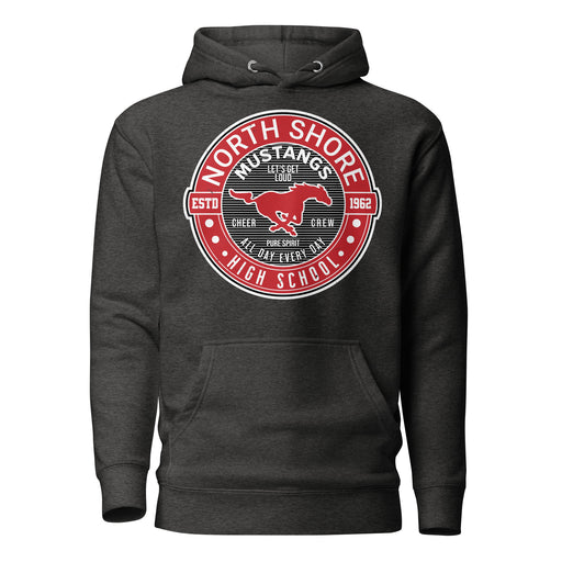 North Shore High School Mustangs Dark Heather Grey Premium Unisex Hoodie 224