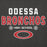 Close-up view of Odessa High School Bronchos Dark Grey Premium Unisex Hoodie 003