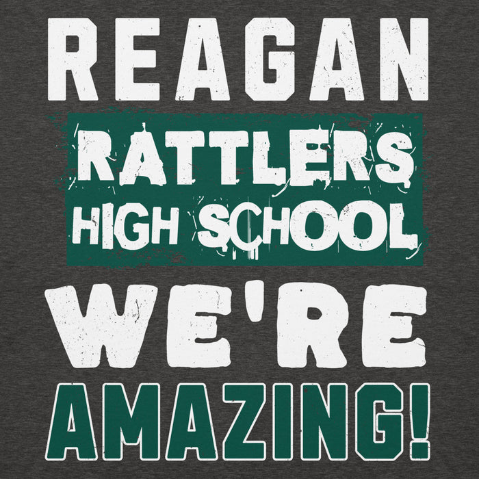Close-up view of Reagan High School Rattlers Dark Grey Premium Unisex Hoodie 231