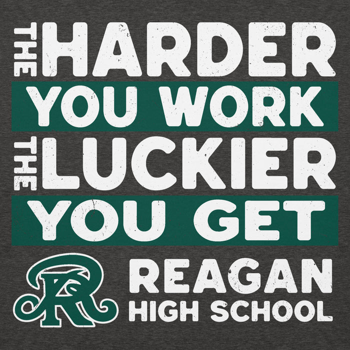 Close-up view of Reagan High School Rattlers Dark Grey Premium Unisex Hoodie 238