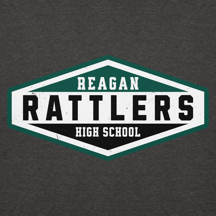 Close-up view of Reagan High School Rattlers Dark Grey Premium Unisex Hoodie 009