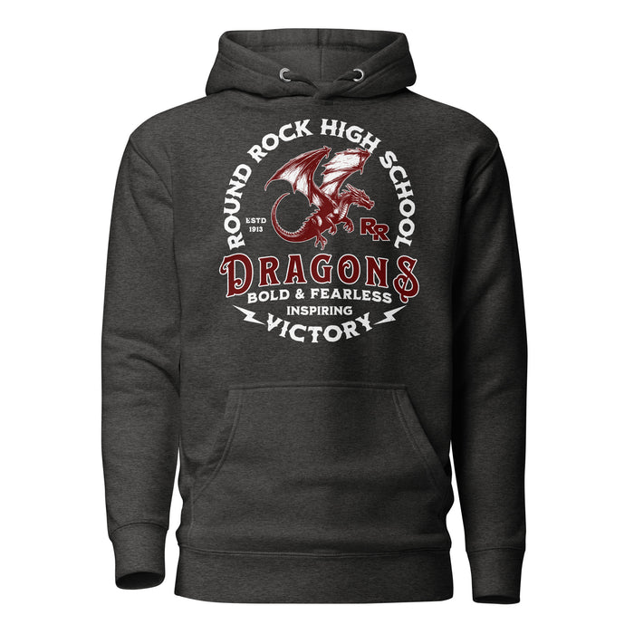 Round Rock High School Dragons Dark Grey Premium Unisex Hoodie 206