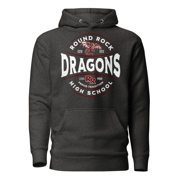 Round Rock High School Dragons Dark Grey Premium Unisex Hoodie 218