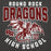 Close-up view of Round Rock High School Dragons Dark Grey Premium Unisex Hoodie 204