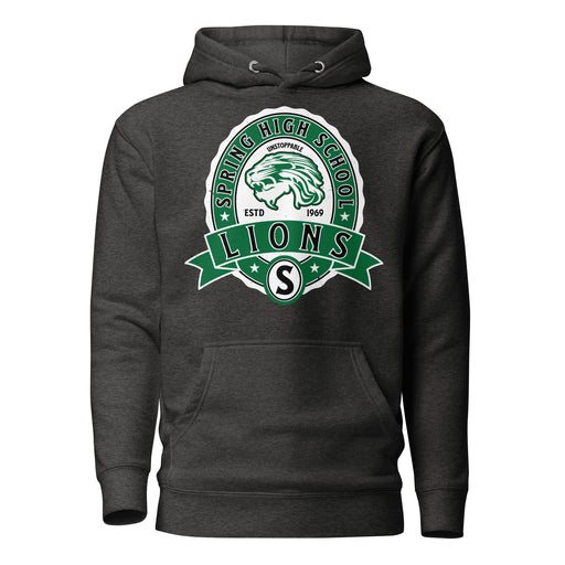 Spring High School Lions Dark Grey Heather Premium Unisex Hoodie 212