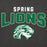 Close-up view of Spring High School Lions Dark Grey Heather Premium Unisex Hoodie 234
