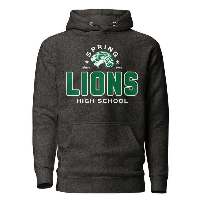Spring High School Lions Dark Grey Heather Premium Unisex Hoodie 222