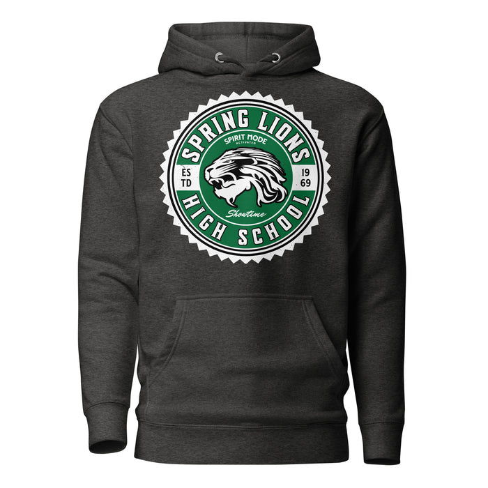 Spring High School Lions Dark Grey Heather Premium Unisex Hoodie 203