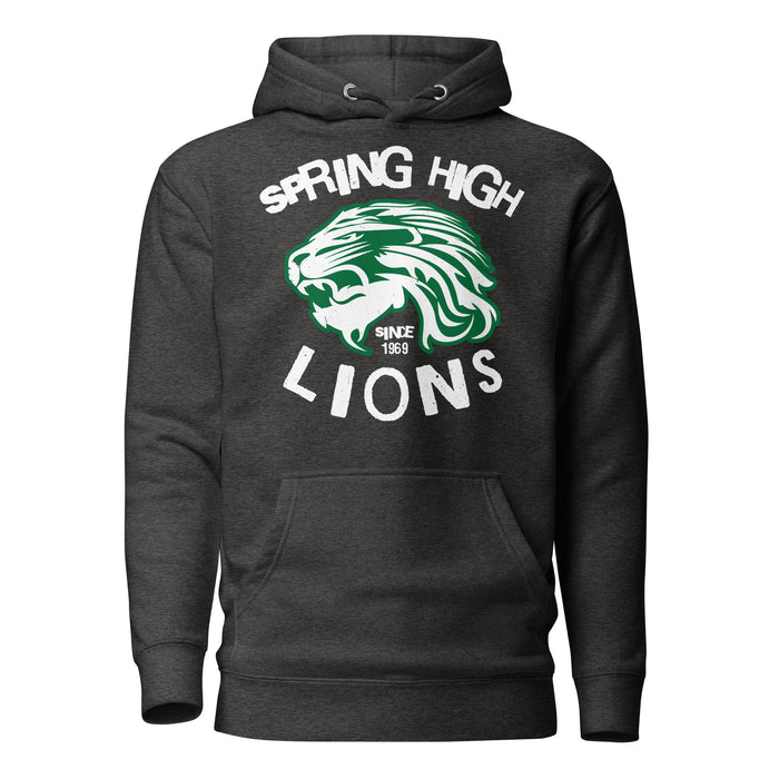 Spring High School Lions Dark Grey Heather Premium Unisex Hoodie 228