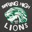 Close-up view of Spring High School Lions Dark Grey Heather Premium Unisex Hoodie 228
