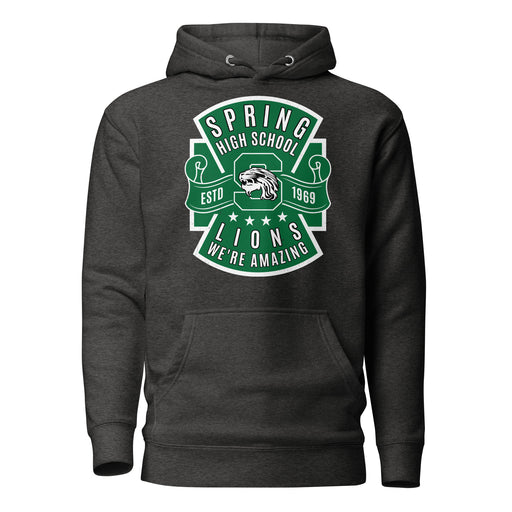 Spring High School Lions Dark Grey Heather Premium Unisex Hoodie 207