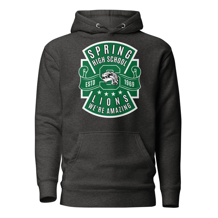 Spring High School Lions Dark Grey Heather Premium Unisex Hoodie 207