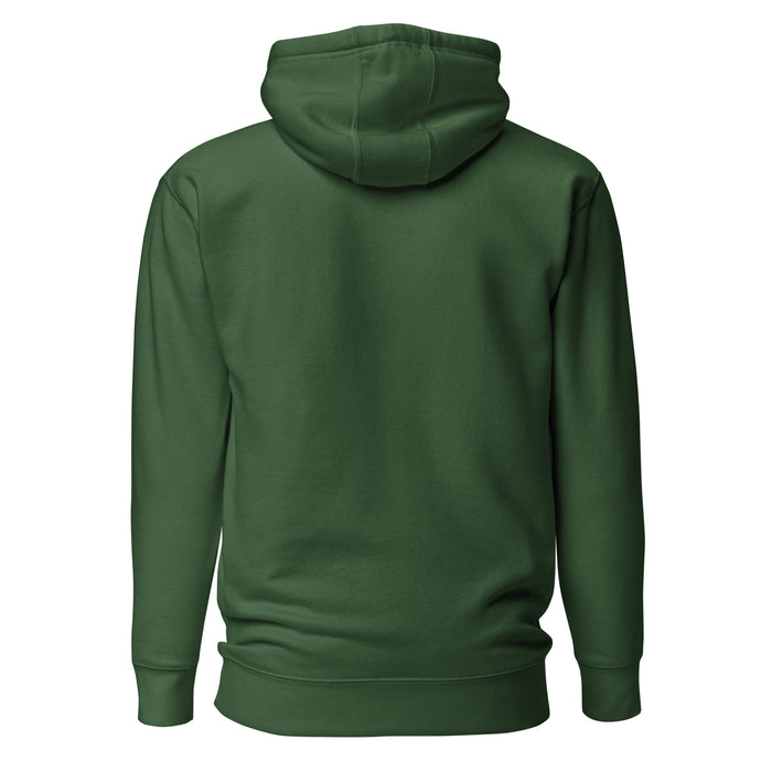 Back view of Spring High School Lions Forest Green Premium Unisex Hoodie 001