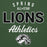 Close-up view of Spring High School Lions Forest Green Premium Unisex Hoodie 034