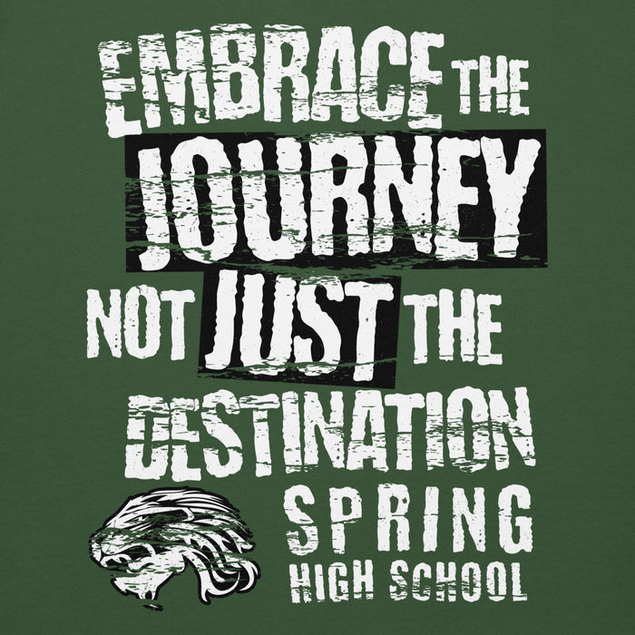 Close-up view of Spring High School Lions Forest Green Premium Unisex Hoodie 232