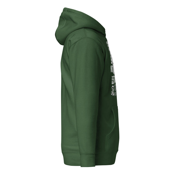 Side view of Reagan High School Rattlers Forest Green Unisex Hoodie 232