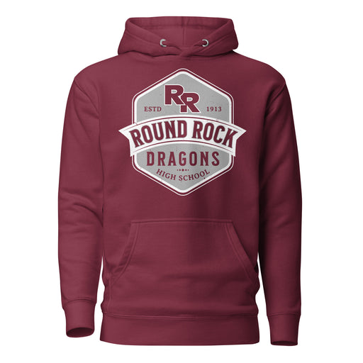Round Rock High School Dragons Maroon Premium Unisex Hoodie 209