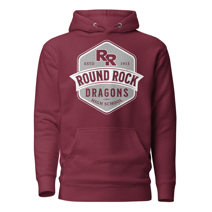 Round Rock High School Dragons Maroon Premium Unisex Hoodie 209