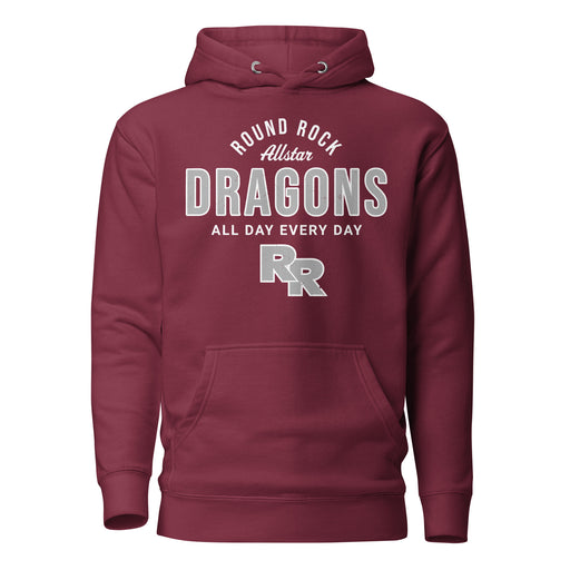 Round Rock High School Dragons Maroon Premium Unisex Hoodie 040