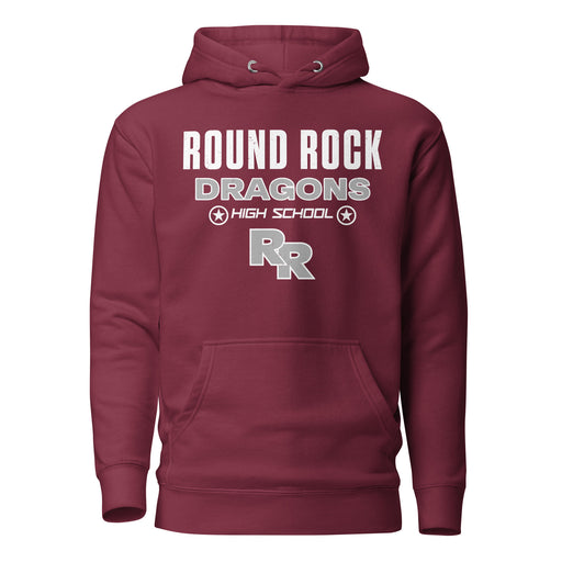 Round Rock High School Dragons Maroon Premium Unisex Hoodie 003