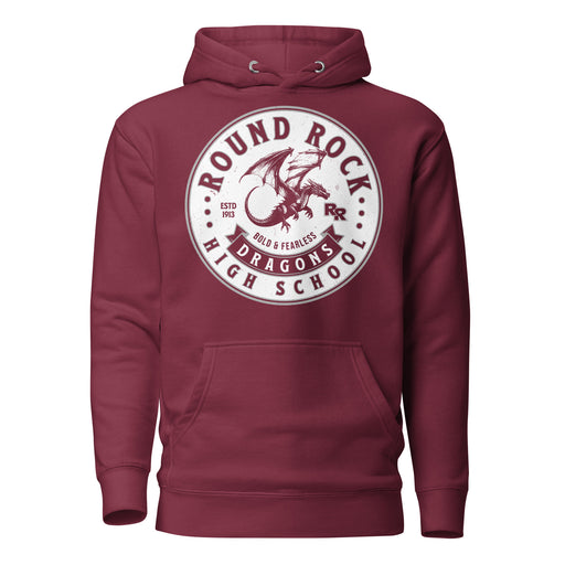 Round Rock High School Dragons Maroon Premium Unisex Hoodie 215