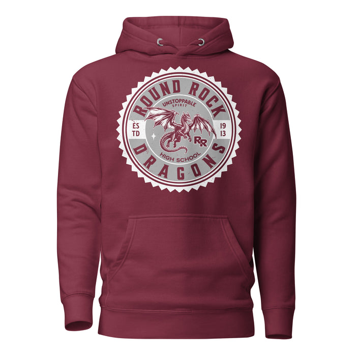 Round Rock High School Dragons Maroon Premium Unisex Hoodie 203