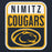 Close-up view of Nimitz High School Cougars Navy Blue Premium Unisex Hoodie 001