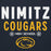 Close-up view of Nimitz High School Cougars Navy Blue Premium Unisex Hoodie 003