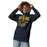 Woman wearing Nimitz High School Cougars Navy Blue Premium Unisex Hoodie 204