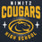 Close-up view of Nimitz High School Cougars Navy Blue Premium Unisex Hoodie 204