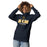 Woman wearing Nimitz High School Cougars Navy Blue Premium Unisex Hoodie 202