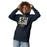 Woman wearing Nimitz High School Cougars Navy Blue Premium Unisex Hoodie 210