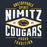 Close-up view of Nimitz High School Cougars Navy Blue Premium Unisex Hoodie 210