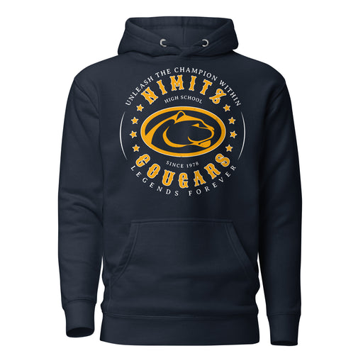 Nimitz High School Cougars Navy Blue Premium Unisex Hoodie 214
