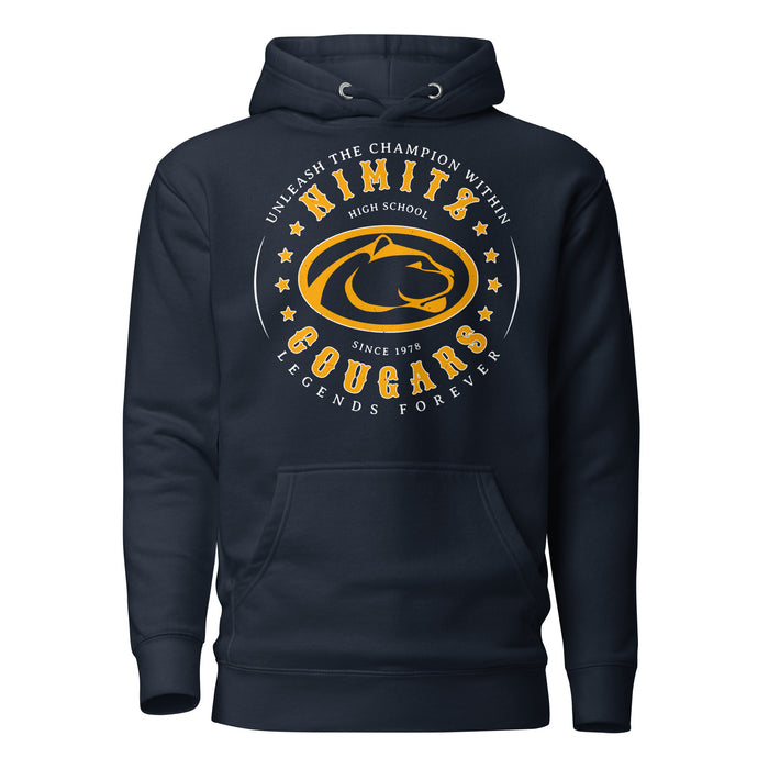 Nimitz High School Cougars Navy Blue Premium Unisex Hoodie 214