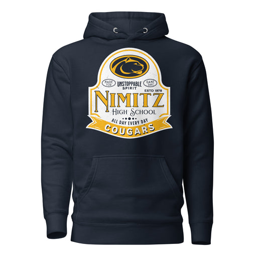 Nimitz High School Cougars Navy Blue Premium Unisex Hoodie 219