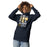 Woman wearing Nimitz High School Cougars Navy Blue Premium Unisex Hoodie 232