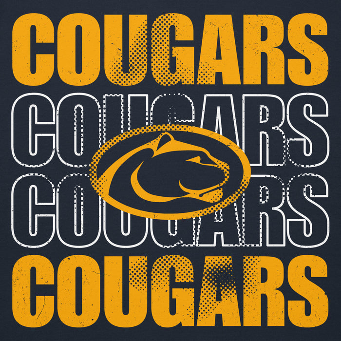 Close-up view of Nimitz High School Cougars Navy Blue Premium Unisex Hoodie 233