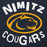 Close-up view of Nimitz High School Cougars Navy Blue Premium Unisex Hoodie 228