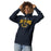 Woman wearing Nimitz High School Cougars Navy Blue Premium Unisex Hoodie 234