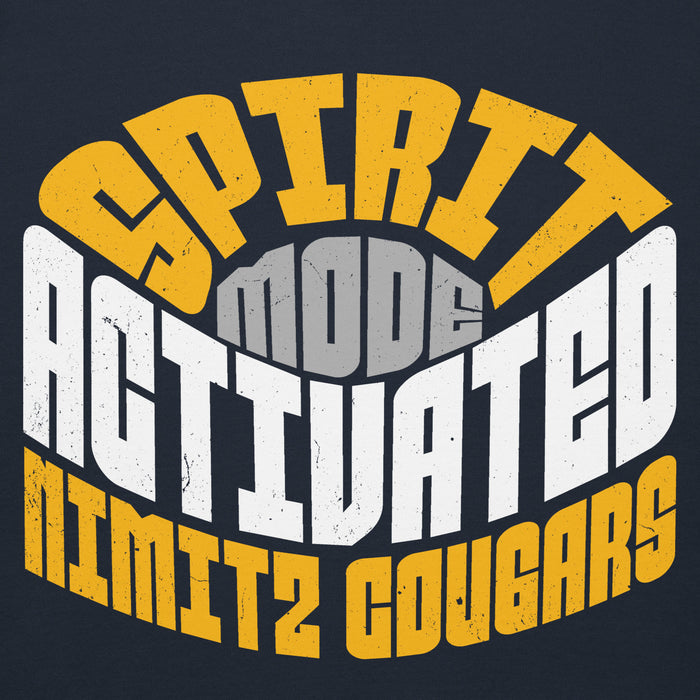 Close-up view of Nimitz High School Cougars Navy Blue Premium Unisex Hoodie 242