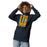 Woman wearing Nimitz High School Cougars Navy Blue Premium Unisex Hoodie 241