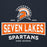 Close-up view of Seven Lakes High School Spartans Navy Blue Premium Unisex Hoodie 202