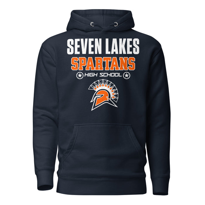 Seven Lakes High School Spartans Navy Blue Premium Unisex Hoodie 003